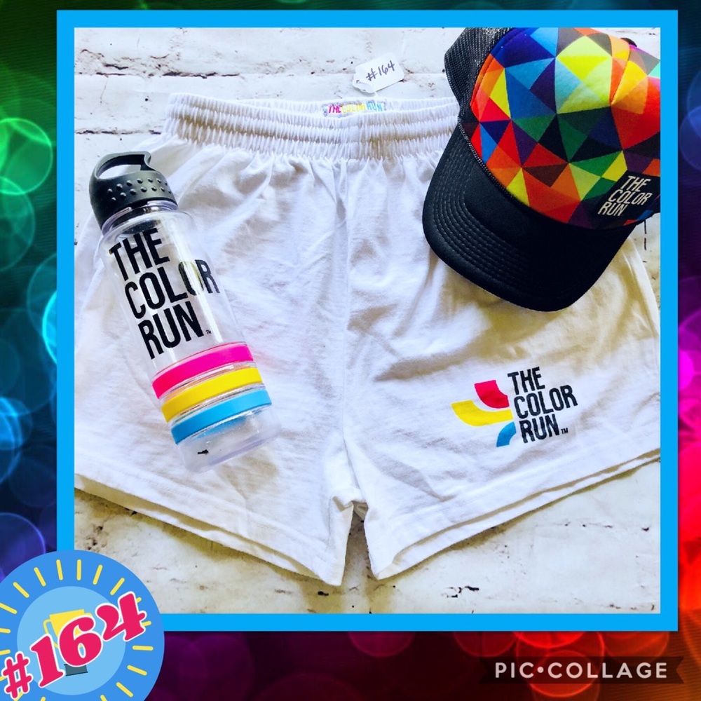 3️⃣-Pc Color Run Shorts/Hat & FREE H2O Bottle